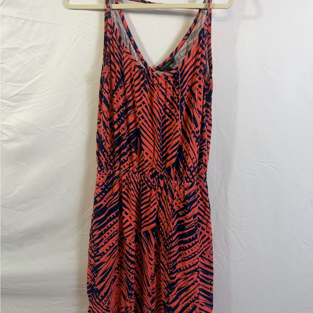 Banana Republic Orange and Blue Patterned Summer Dress with pockets!